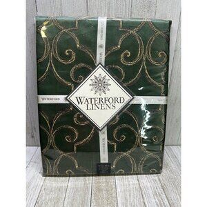 Vintage Waterford Linens Sorelle Tablecloth Green Gold Oblong 70"x84" NEW